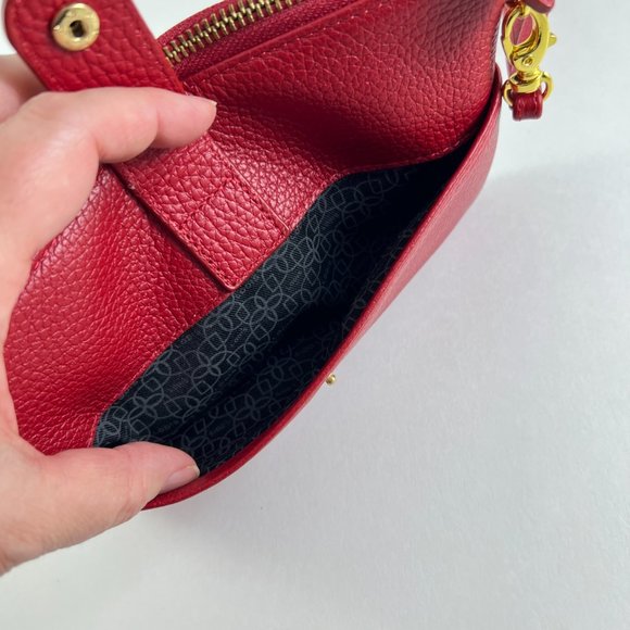 Genuine Leather Lodis Red Zipper Wristlet - Picture 8 of 13